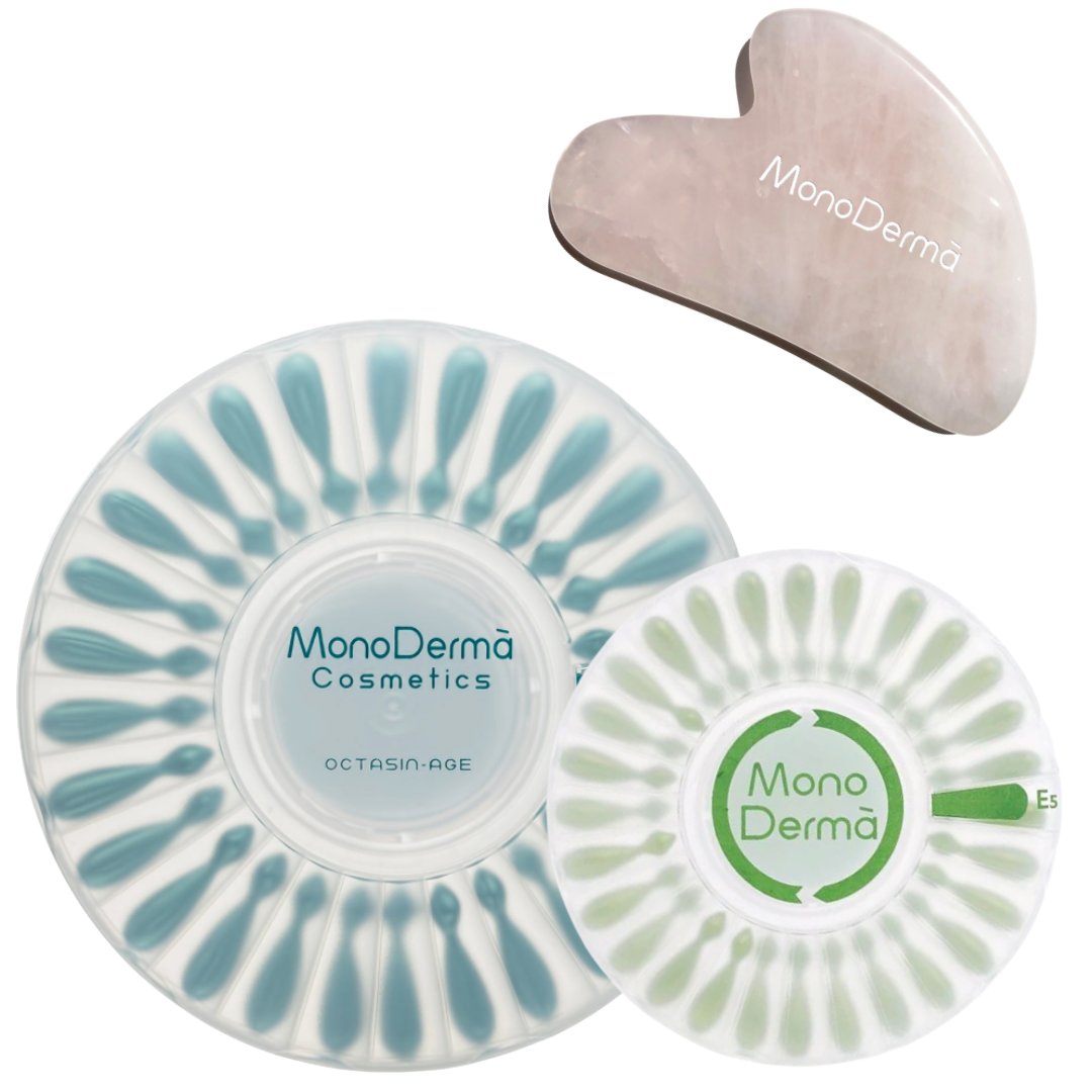 Balíček Monoderma Octasin-Age + E5 + gua sha jako dárek
